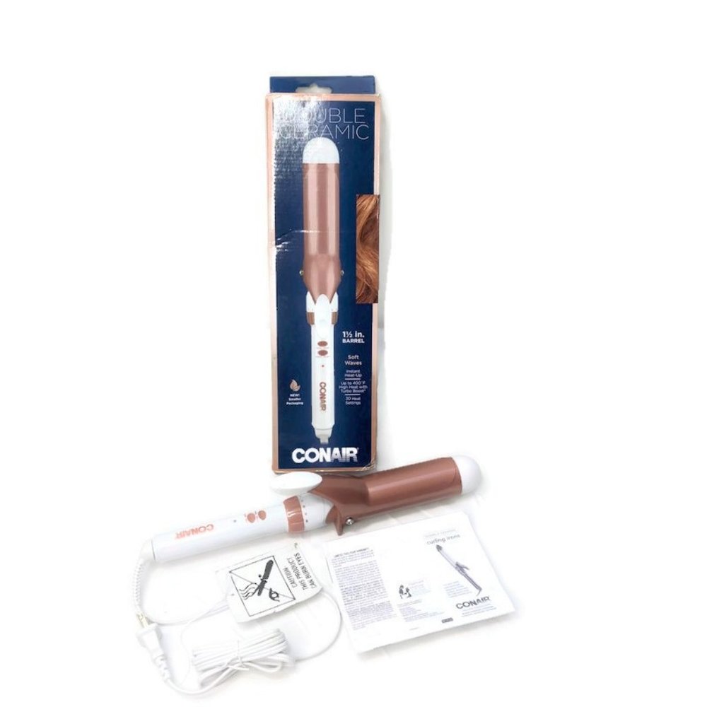 CONAIR Double Ceramic Curling Iron 1 1/2" Barrel
